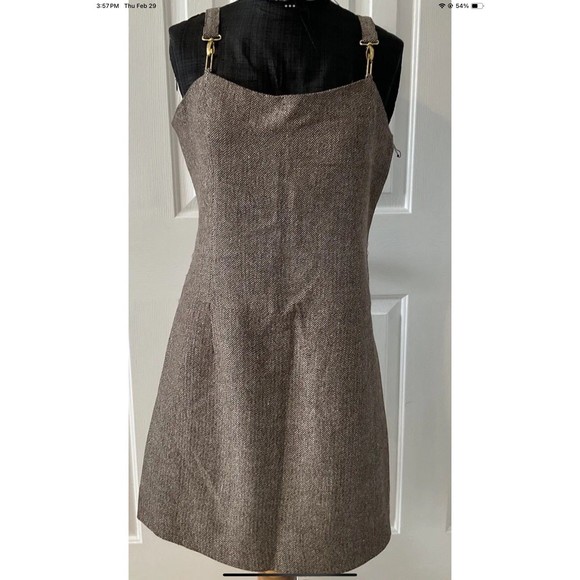 Vertigo Paris Women’s Metallic Brown Wool Shift Dress Size Lg MSRP $260 NEW - Picture 1 of 9
